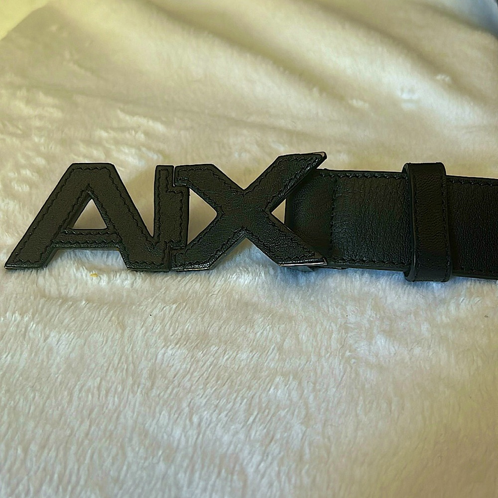 Armani Exchange Leather Logo Belt
